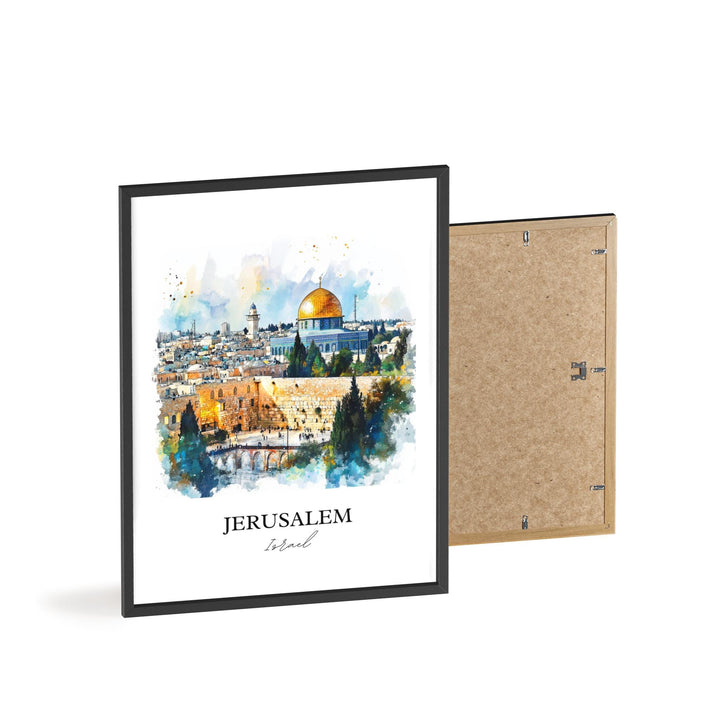Jerusalem Wall Art, Jerusalem Israel Print, Israel Watercolor Art, Jerusalem Gift, Travel Print, Travel Poster, Housewarming Gift