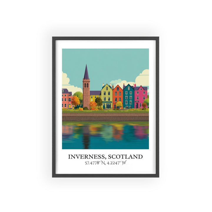 Inverness Art, Inverness Retro Travel Art, Inverness Home Decor, Inverness Gift, Scotland Travel Art, Travel Prints, Housewarming Gift