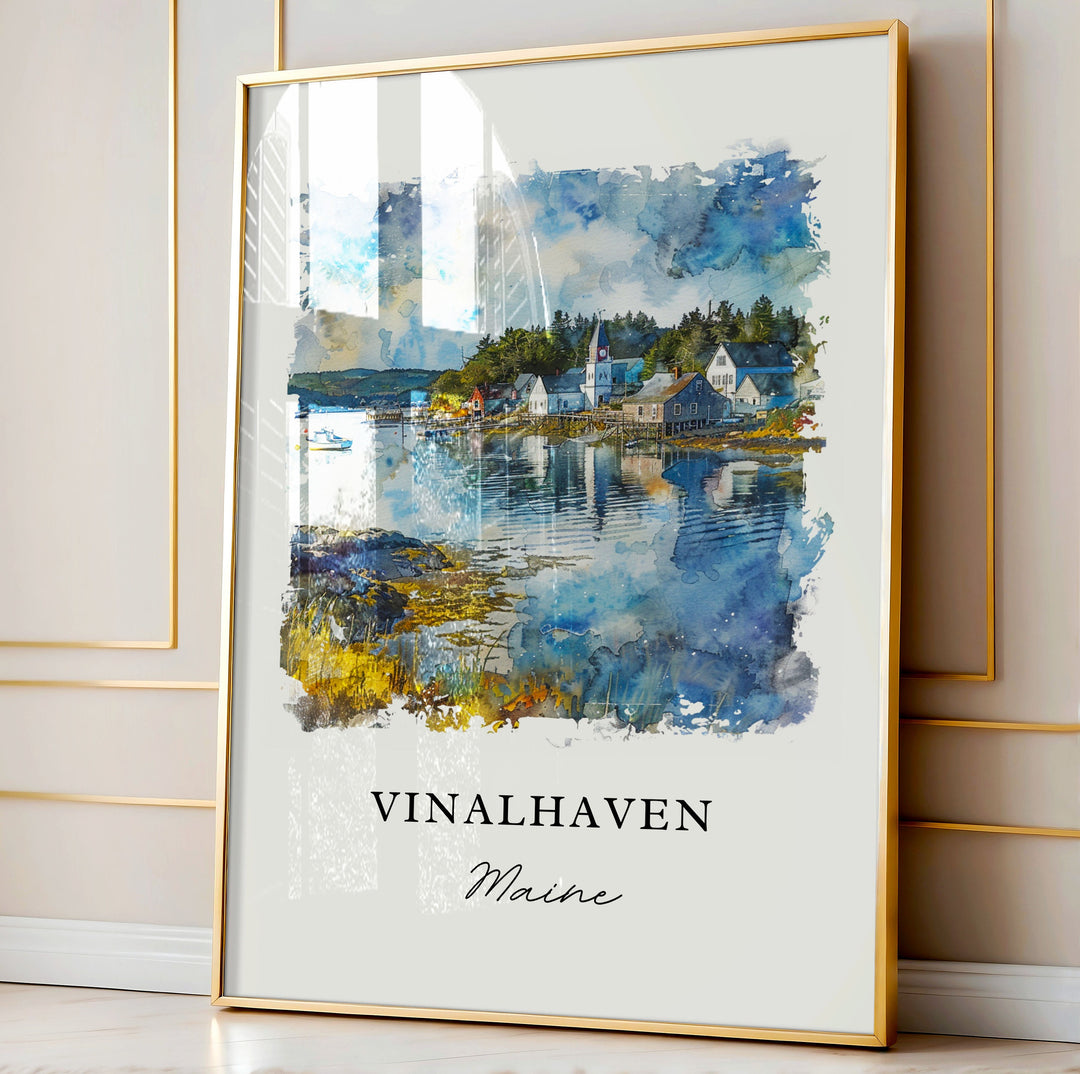 Vinalhaven ME Wall Art, Fox Islands Print, Vinalhaven MA Watercolor, Vinalhaven ME Gift,