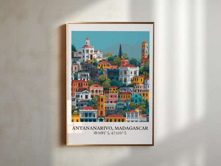 Antananarivo Wall Art, Antananarivo Retro Travel Art, Madagascar Home Decor, Madagascar Travel Art, Travel Prints, Housewarming Gift