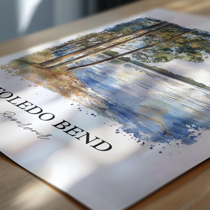 Toledo Bend Reservoir Art, Sabine River Print, Toledo Bend Artwork, Toledo Bend Gift, Travel Print, Travel Poster, Housewarming Gift
