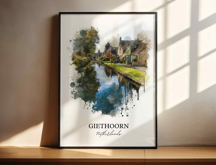 Giethoorn, Netherlands – Watercolor Art Print