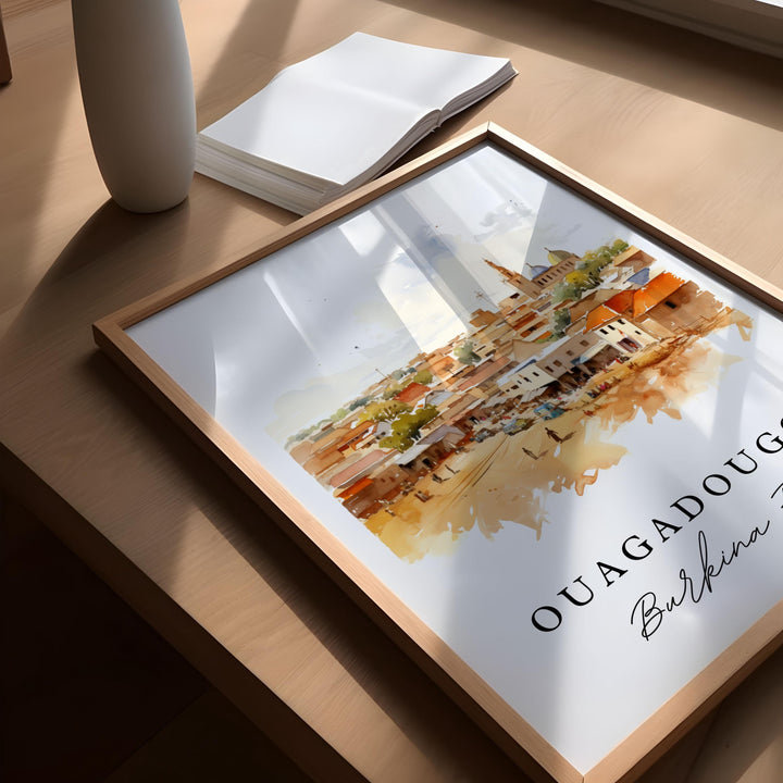 Ouagadougou Burkina Faso Wall art - Ouagadougou, Burkina Faso poster, Wedding gift, Birthday present, Custom Text, Personalized Gift