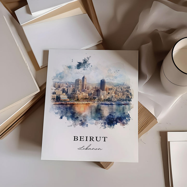 Beirut Skyline Wall Art - Lebanon Print