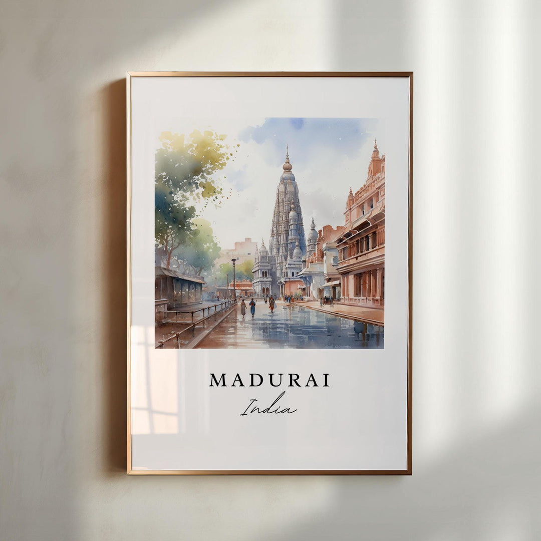 Madurai India wall art - India, Madurai poster, Madurai Wedding gift, Madurai India Birthday present, Custom Text, Personalised Gift