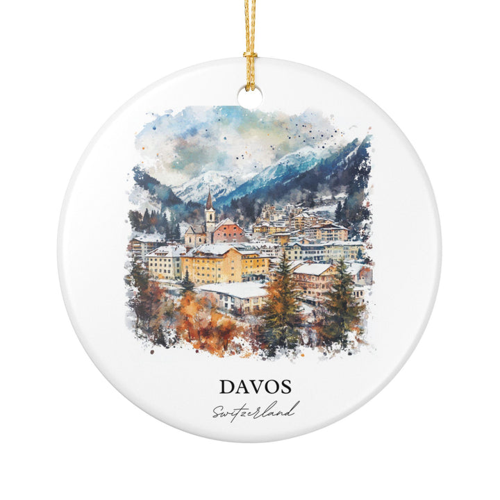 Davos Switzerland Ornament: Unique Davos Souvenir, Davos Xmas Decor, and Authentic Davos Switzerland Gift
