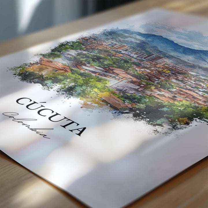 Cúcuta Colombia Wall Art, Cúcuta Print, Colombia Watercolor Art, Colombia Gift, Travel Print, Travel Poster, Housewarming Gift