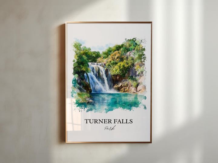 Turner Falls Park Wall Art, Davis OK Print, Oklahoma Watercolor, Turner Falls Park OK Gift, Travel Print, Travel Poster, Housewarming Gift