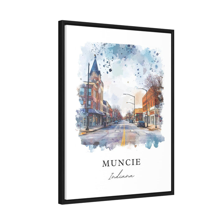 Muncie IN Wall Art, Muncie Indiana Print, Muncie Watercolor Art, Muncie Indiana Gift,