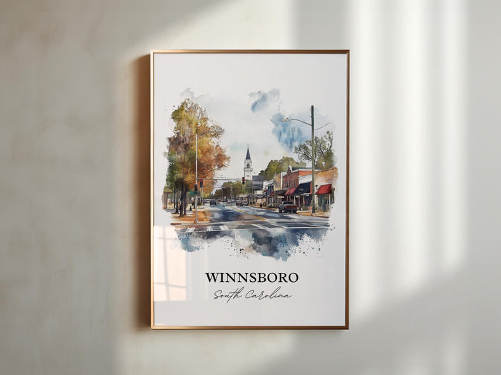 Winnsboro, South Carolina – Watercolor Art Print