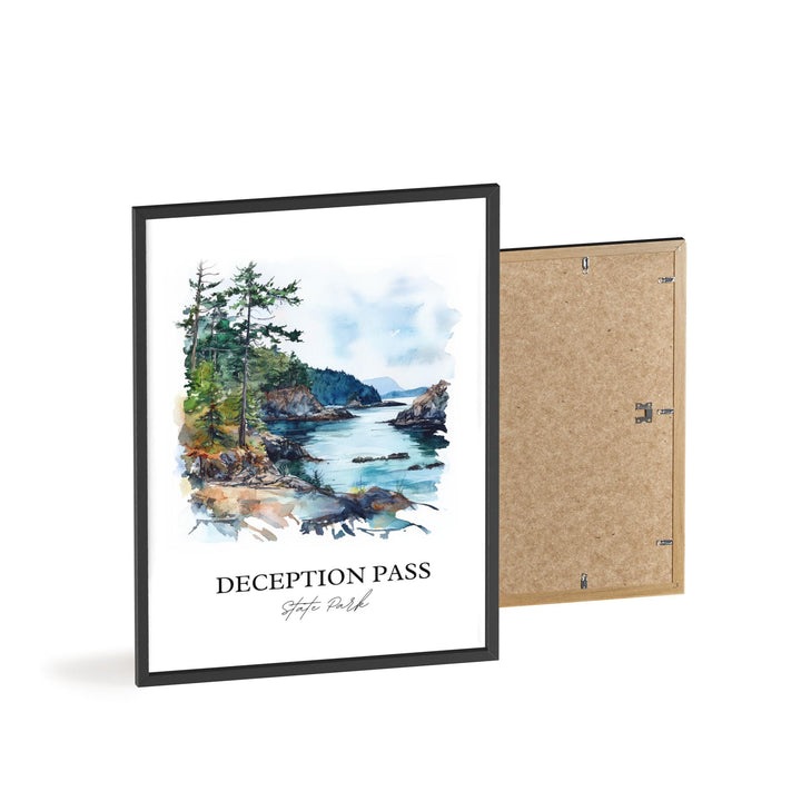 Deception Pass Wall Art, Whidbey Island Print, Washington Artwork, Deception Pass Park Gift, Travel Print, Travel Poster, Housewarming Gift