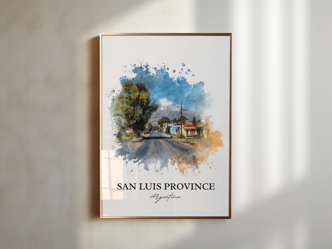 San Luis Province Wall Art, Argentina Print, Argentina Watercolor, San Luis Province Gift, Travel Print, Travel Poster, Housewarming Gift