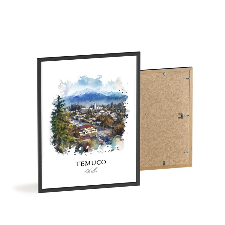 Temuco Chile Wall Art, Araucanía Region Print, Chile Watercolor Art, Temuco Chile Gift, Travel Print, Travel Poster, Housewarming Gift
