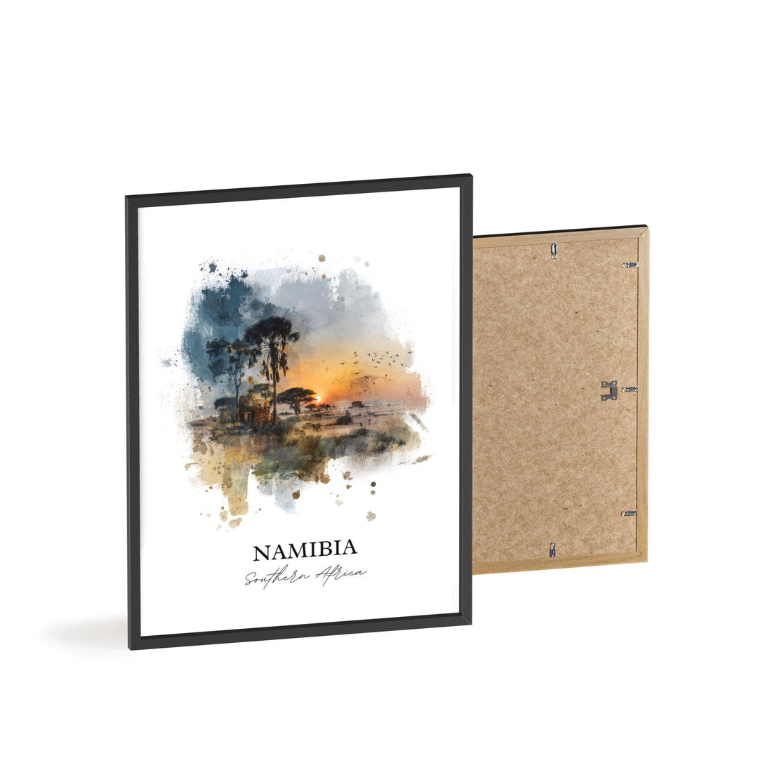 Namibia Wall Art, Namibia Print, Namibia Watercolor Art, Namibia Gift, Travel Print, Travel Poster, Housewarming Gift
