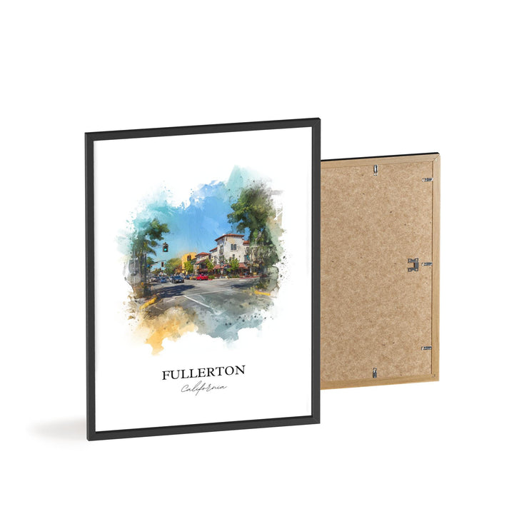 Fullerton, California Wall Art, Fullerton Print, Fullerton Watercolor Art, Orange County Gift, Travel Print, Travel Poster, Housewarming Gift