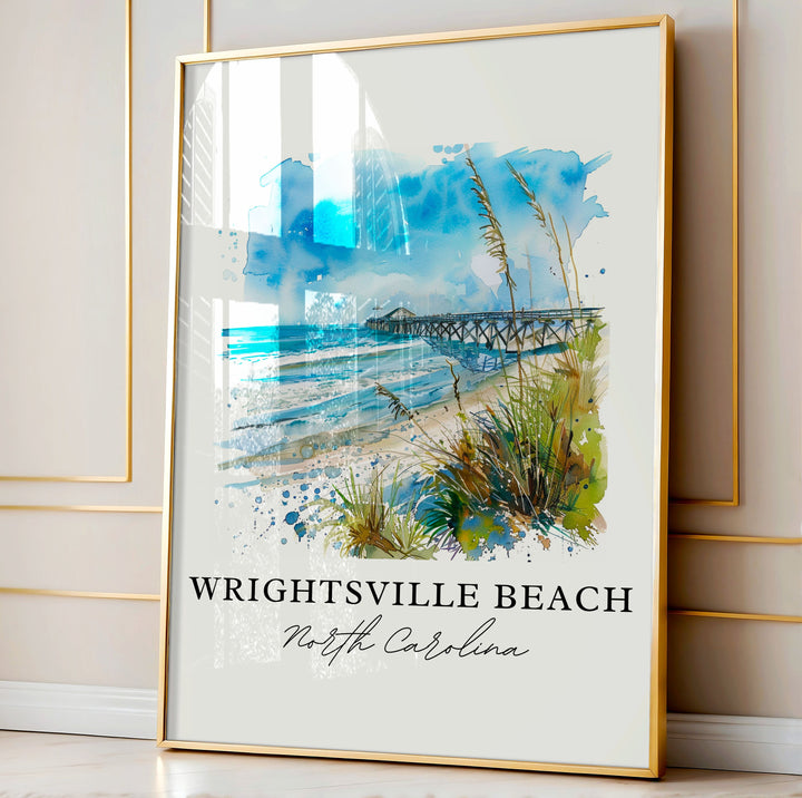 Wrightsville Beach Art, Wrightsville Beach NC Print, Wrightsville Beach Watercolor, Wrightsville Gift, Travel Print, Travel Poster, Gift