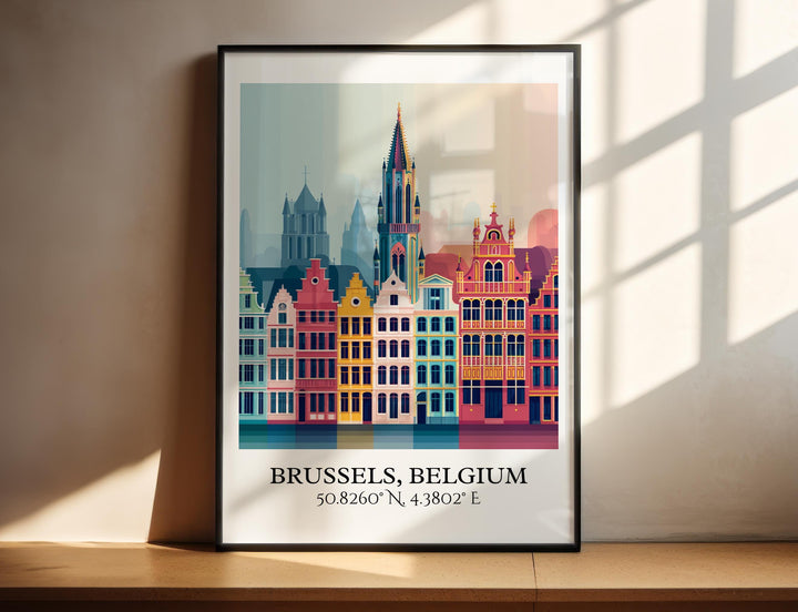 Brussels Art, Brussels Retro Travel Art, Brussels Home Decor, Brussels Belgium Gift, Belgium Travel Art, Travel Prints, Housewarming Gift