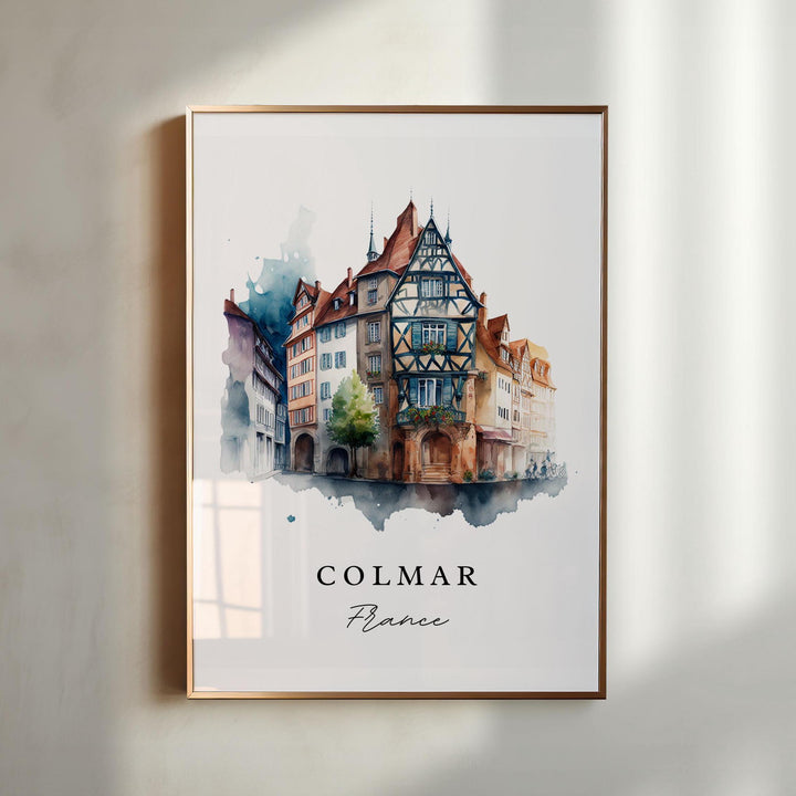 Colmar France wall art - France's Little Venice, Colmar poster, Colmar FR Wedding gift, Birthday present, Custom Text, Personalised Gift