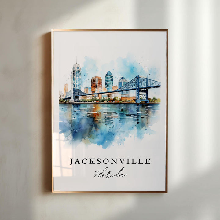 Jacksonville FL Art, Jacksonville Print, Jacksonville Watercolor Art, Jacksonville FL Gift,