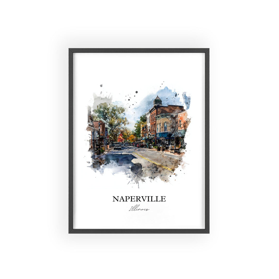 Naperville, Illinois – Watercolor Art Print