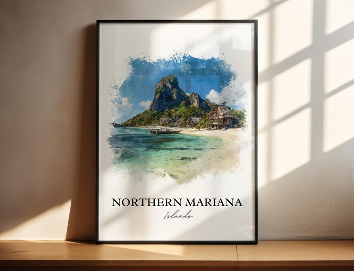 Northern Mariana Islands Art, Mariana Islands Print, Saipan Artwork, Mariana Islands Gift, Travel Print, Travel Poster, Housewarming Gift