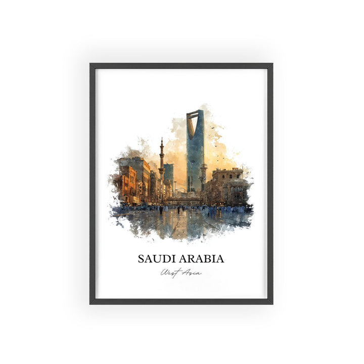 Saudi Arabia Wall Art, Saudi Arabia Print, Travel Watercolor Art, Saudi Arabia Gift, Travel Print, Travel Poster, Housewarming Gift