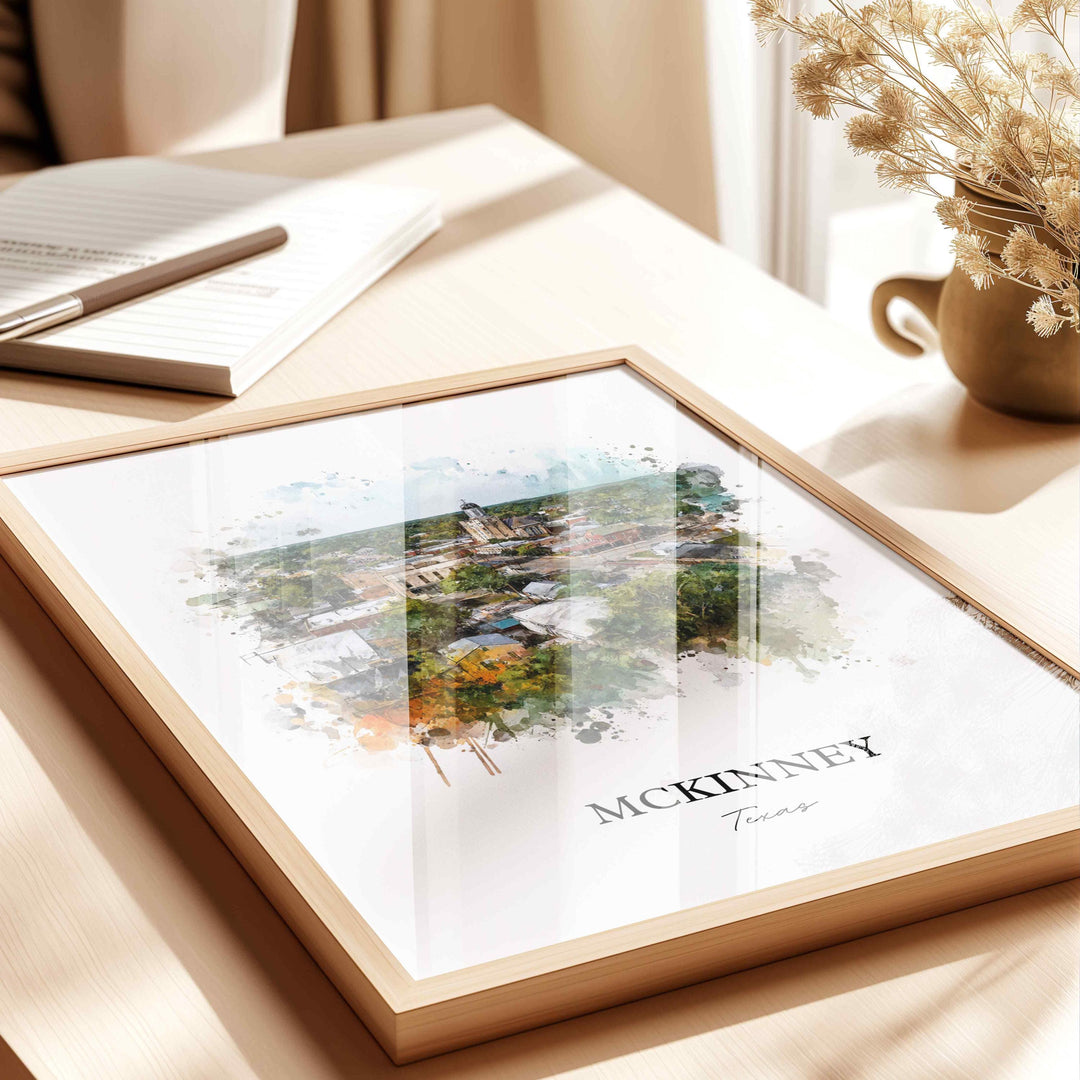 McKinney, Texas – Watercolor Art Print