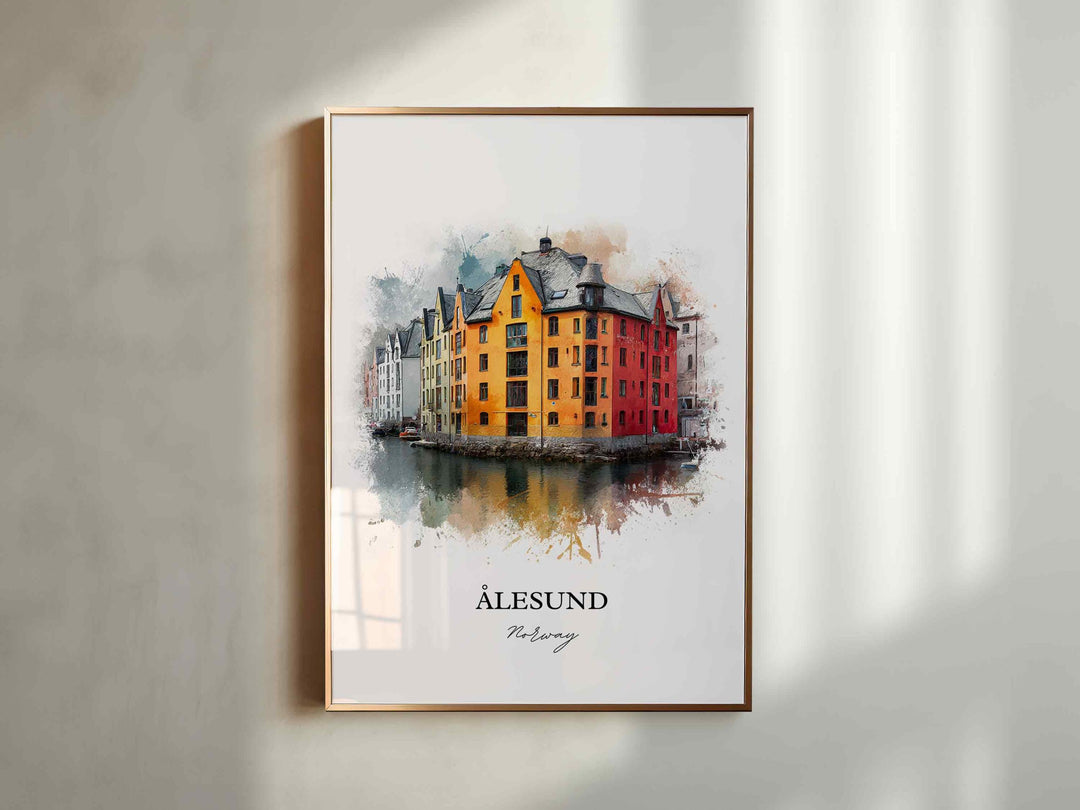 Ålesund, Norway – Watercolor Art Print