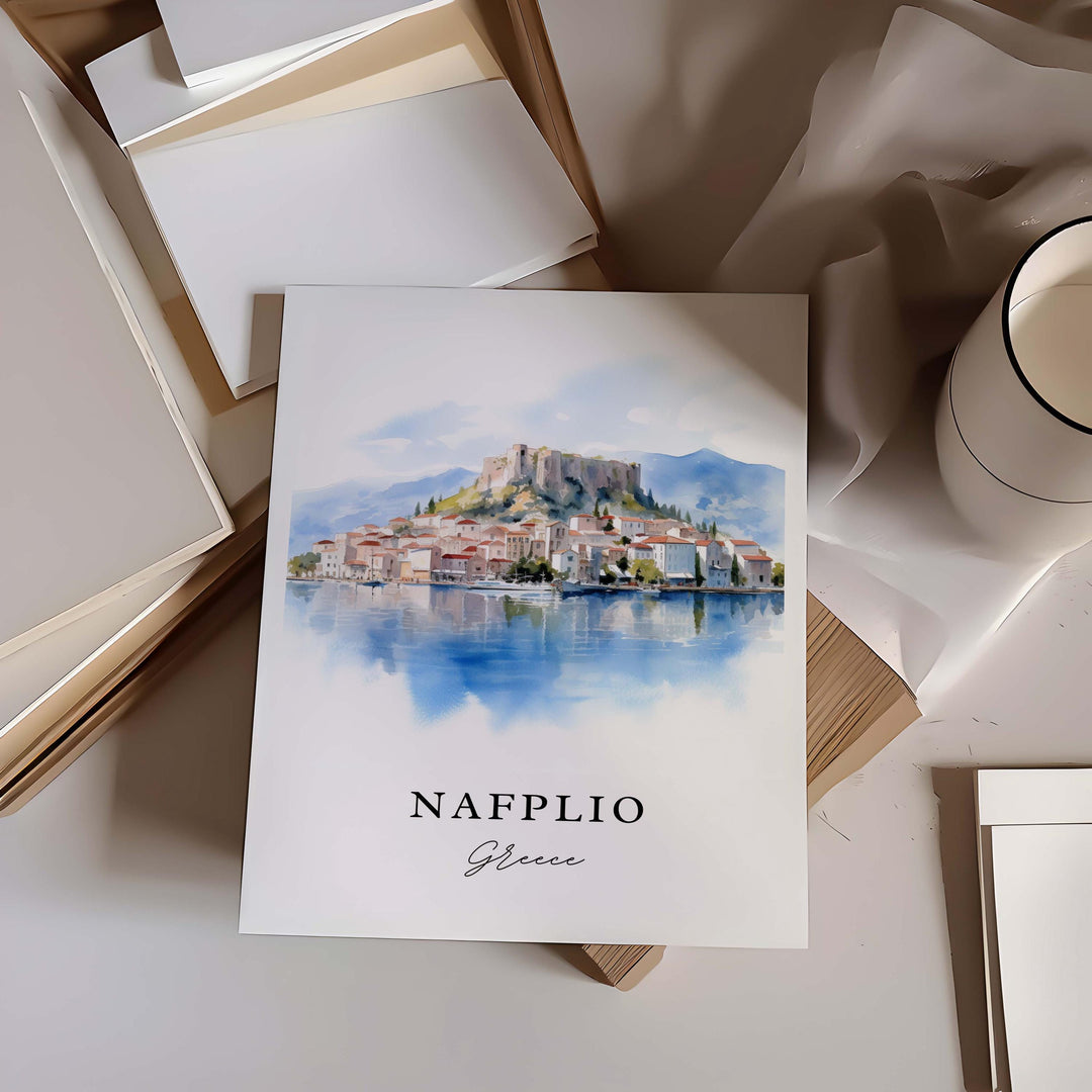 Nafplio Greece wall art - Greece, Nafplio poster print, Nafplio Wedding gift, Birthday present, Custom Text, Perfect Gift