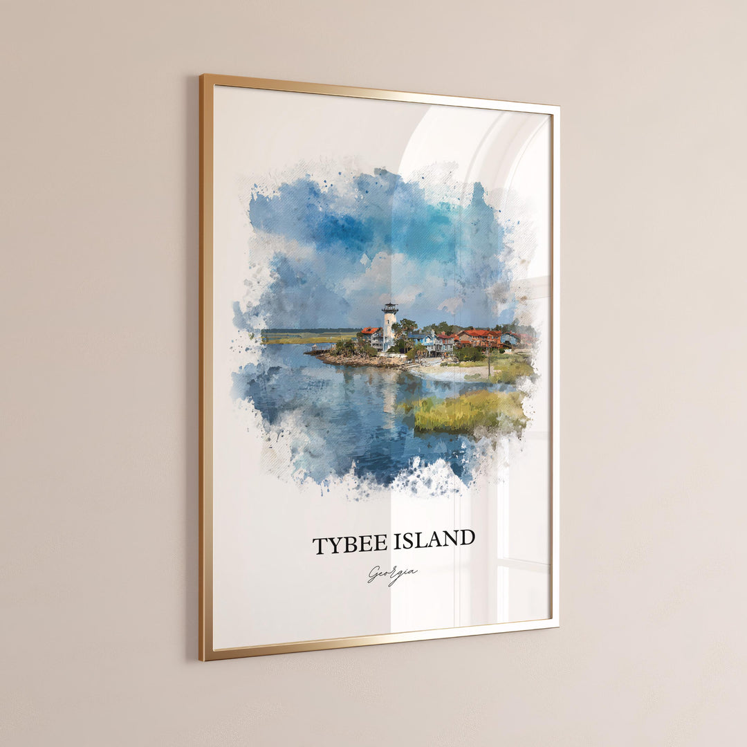 Tybee Island, GA – Watercolor Art Print