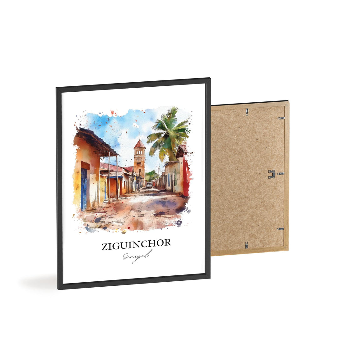 Ziguinchor, Senegal – Watercolor Art Print