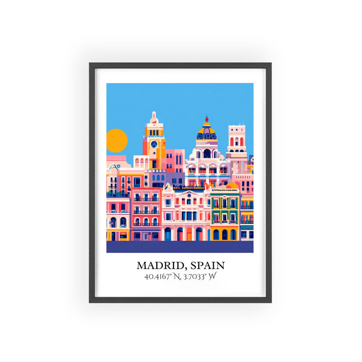 Madrid Spain Art, Madrid Retro Travel Art, Madrid Home Decor, Madrid Spain Gift, Spain Travel Art, Travel Prints, Housewarming Gift