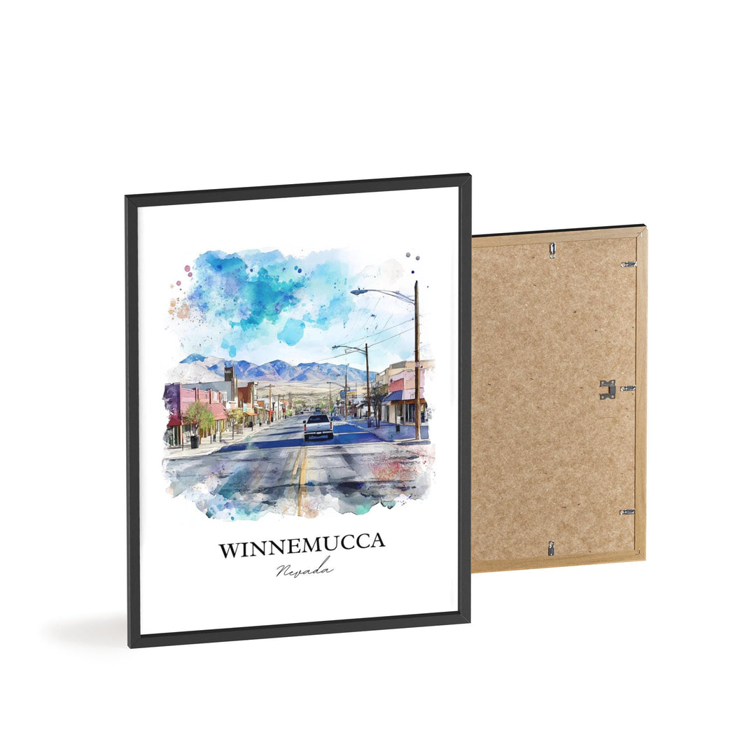 Winnemucca NV Wall Art, Humboldt County NV Print, Nevada Watercolor Art, Winnemucca Gift, Travel Print, Travel Poster, Housewarming Gift