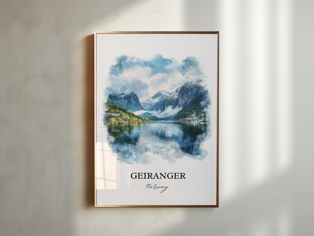 Geiranger, Norway – Watercolor Art Print
