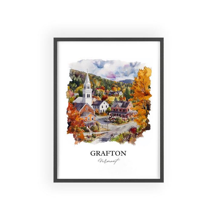 Grafton VT Wall Art, Windham County Print, Vermont Watercolor Art, Grafton Vermont Gift, Travel Print, Travel Poster, Housewarming Gift
