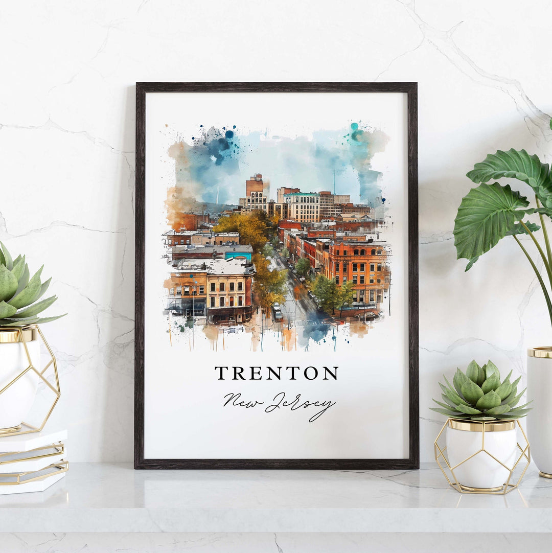 Trenton NJ wall art - New Jersey, Trenton print, Trenton Wedding gift, Trenton Birthday present, Custom Text, Perfect Gift