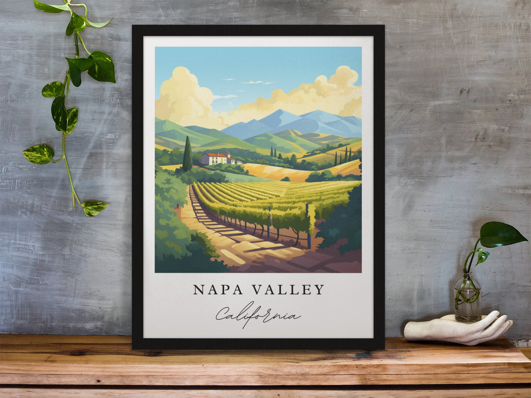 Napa Valley CA wall art - Wine Country, Napa Valley Cali poster, Napa Valley Wedding gift, Birthday present, Custom Text, Personalised Gift