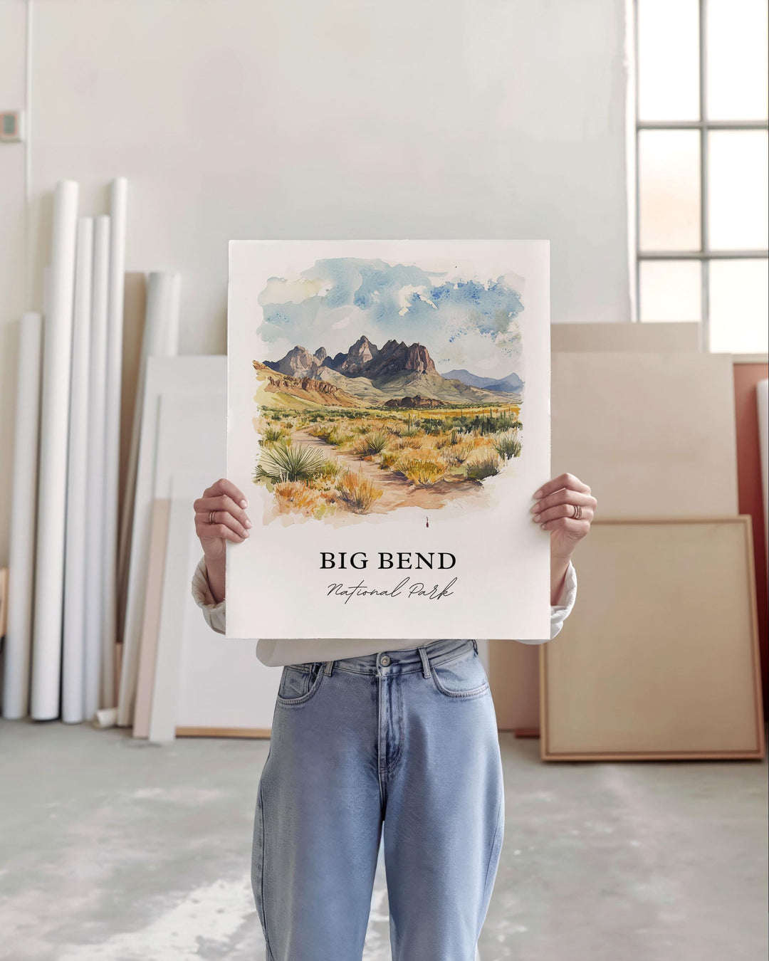 Big Bend National Park Art, Big Bend Print, Texas Watercolor Art, Brewster County TX Gift, Travel Print, Travel Poster, Housewarming Gift
