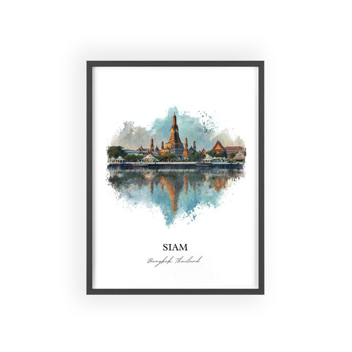 Siam Bangkok Wall Art, Bangkok Print, Bangkok Watercolor Art, Bangkok Thailand Gift, Thailand Print, Travel Poster, Housewarming Gift