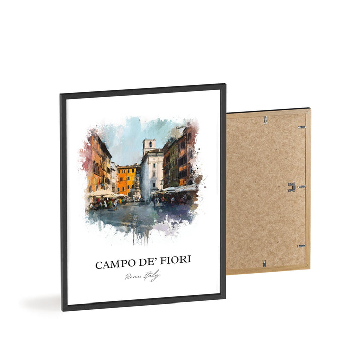 Campo de' Fiori, Italy – Watercolor Art Print