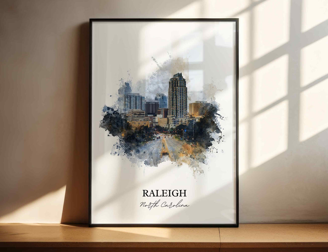 Raleigh, North Carolina – Watercolor Art Print