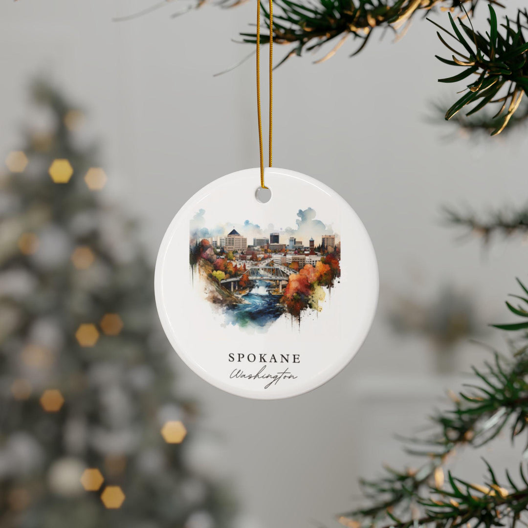 Spokane WA Ornament: Unique Spokane Souvenir, Spokane Xmas Decor, and Authentic Spokane Washington Gift