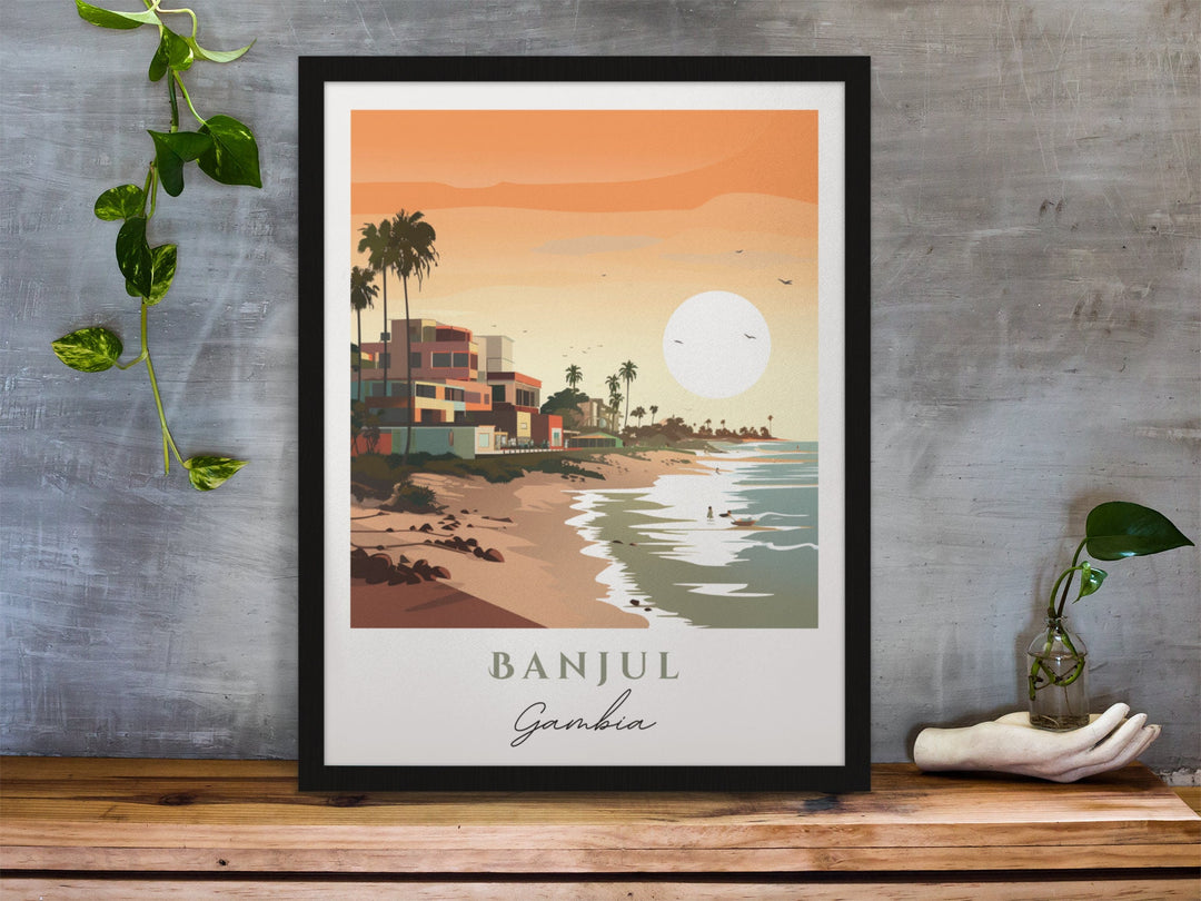 Banjul Gambia wall art - Gambia, Banjul poster, Banjul Wedding gift, Gambia Africa Birthday present, Custom Text, Personalized Gift