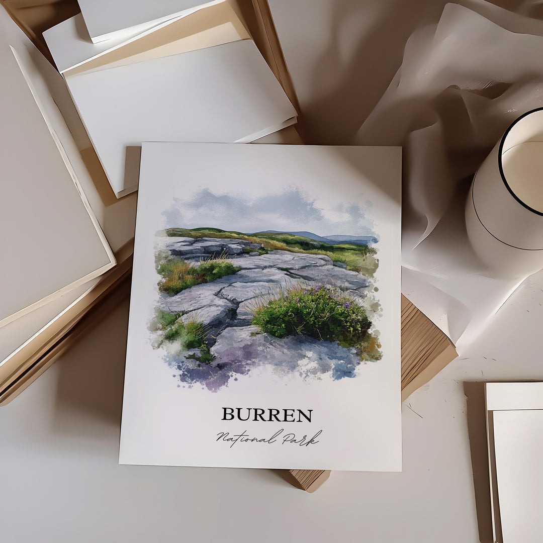 Burren National Park, Ireland – Watercolor Art Print