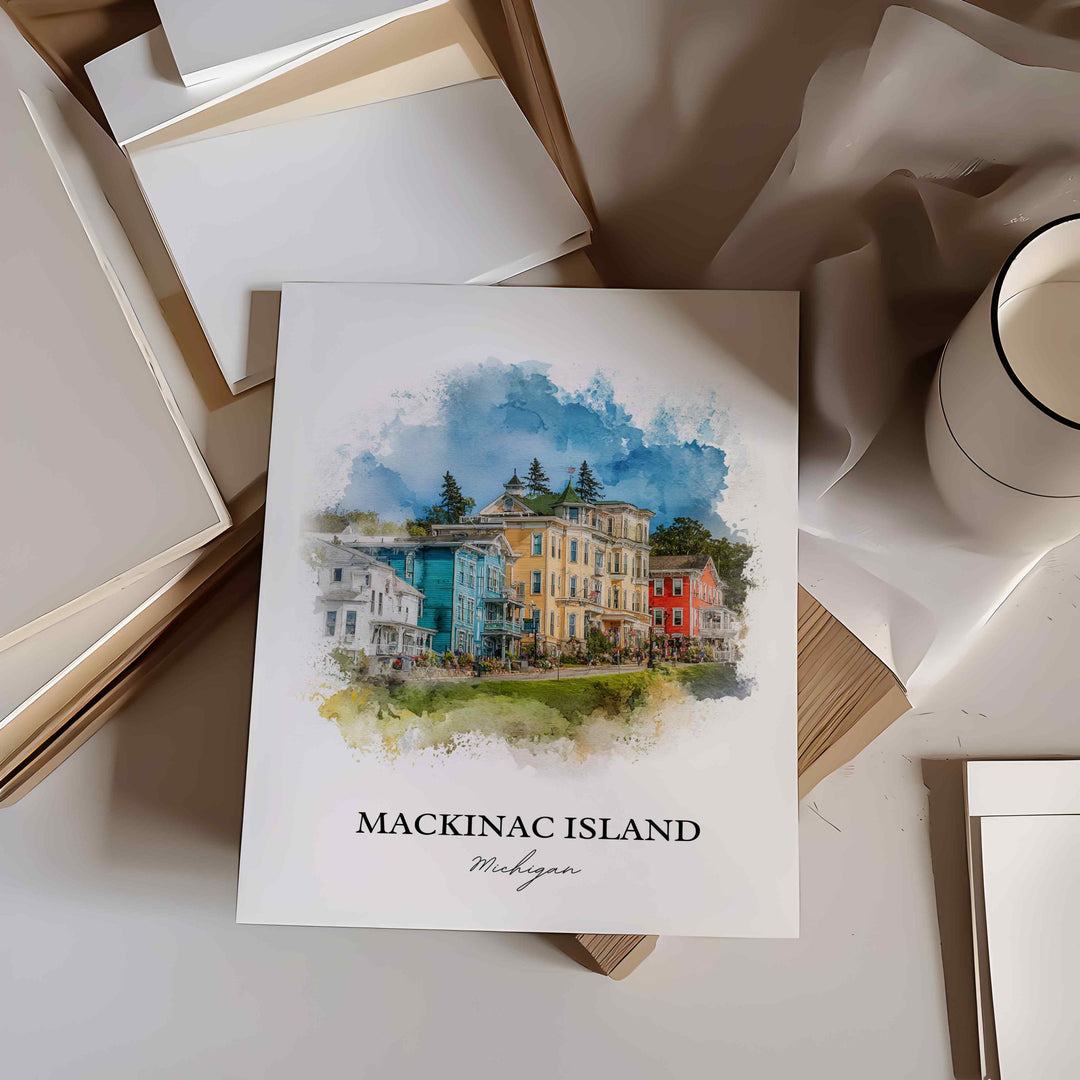 Mackinac Island, Michigan – Watercolor Art Print
