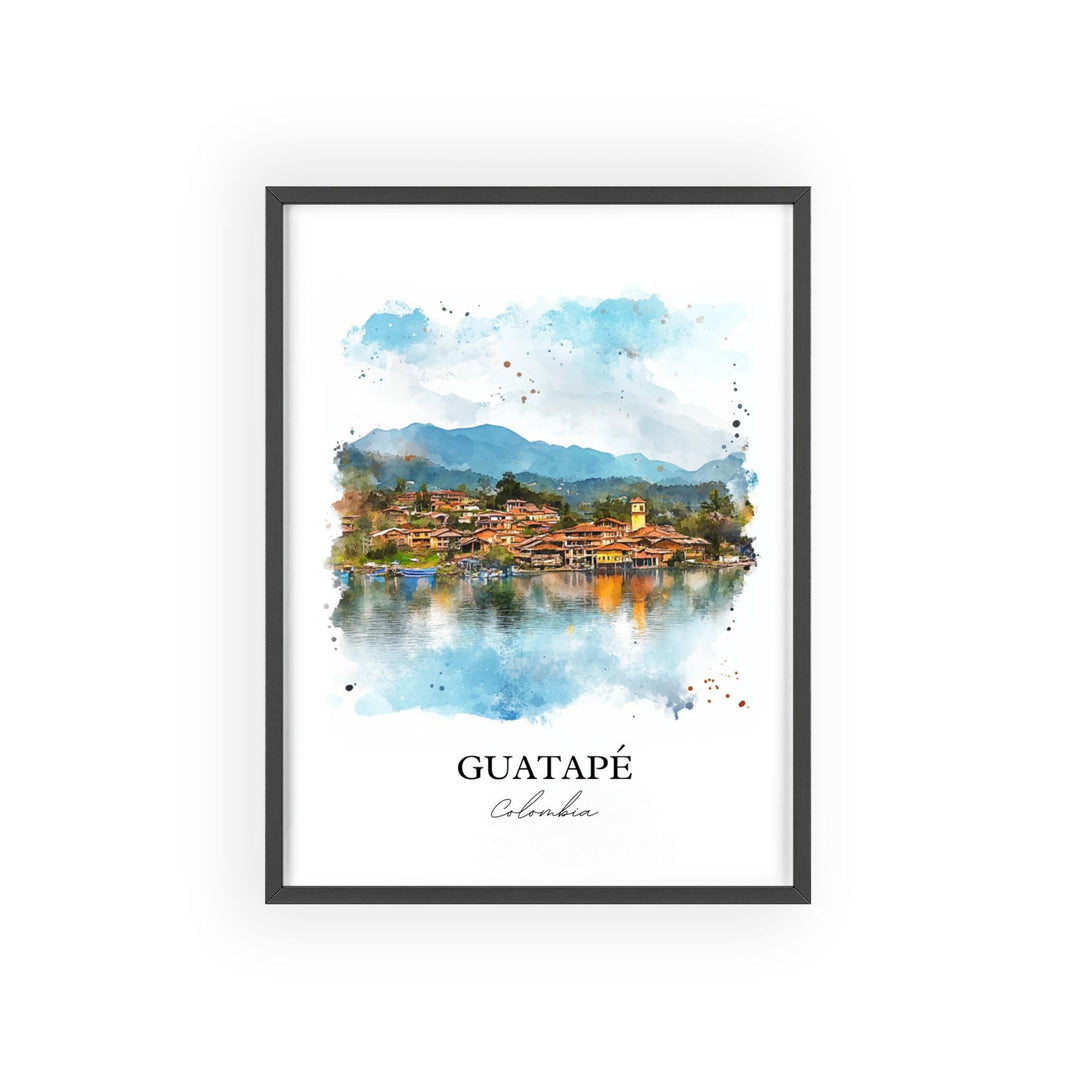 Guatapé Wall Art, Guatapé Print, Colombia Watercolor Art, Guatapé Colombia Gift, Travel Print, Travel Poster, Housewarming Gift