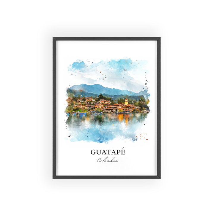 Guatapé Wall Art, Guatapé Print, Colombia Watercolor Art, Guatapé Colombia Gift, Travel Print, Travel Poster, Housewarming Gift