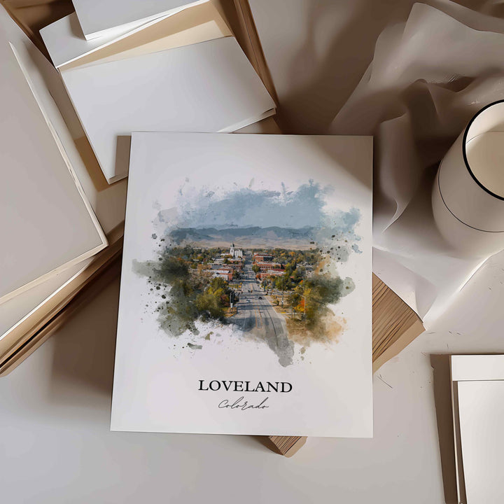 Loveland, Colorado – Watercolor Art Print