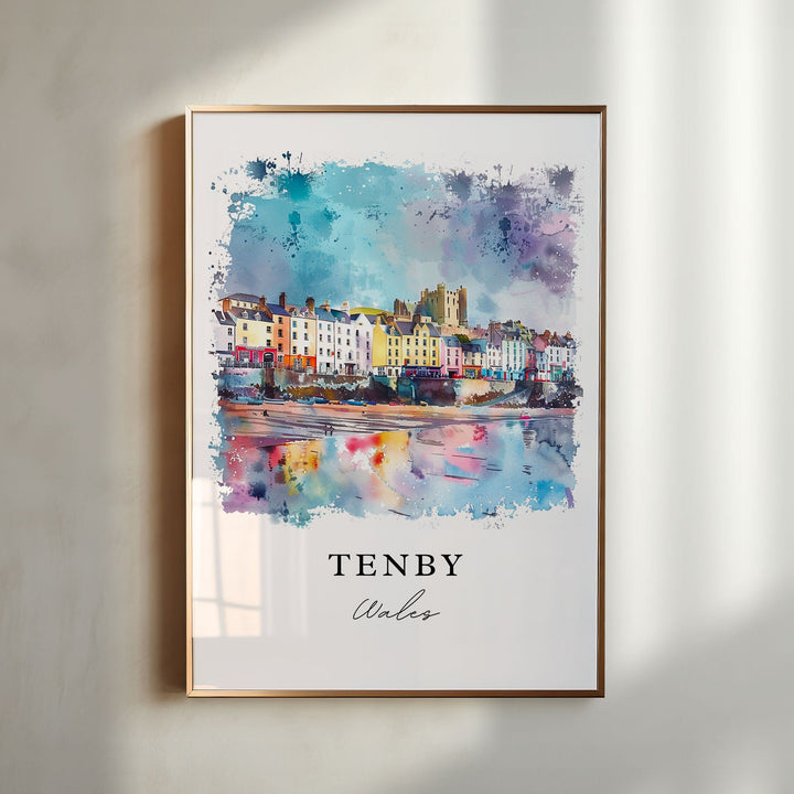 Tenby Wales Wall Art, Tenby Print, Wales Watercolor, Tenby Gift,