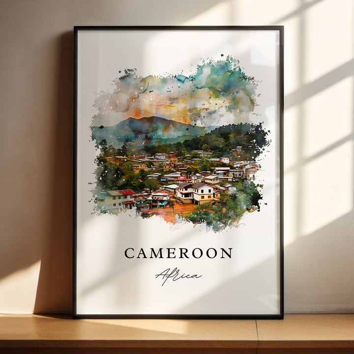 Cameroon Art Print, Africa Print, Cameroon Wall Art, Cameroon Gift, Travel Print, Travel Poster, Travel Gift, Housewarming Gift